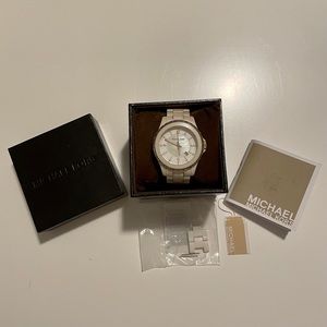 Michael Kors White Enamel Watch